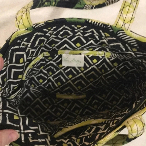Vera Bradley Green & Yellow purse Satchel HandBag - Picture 4 of 5